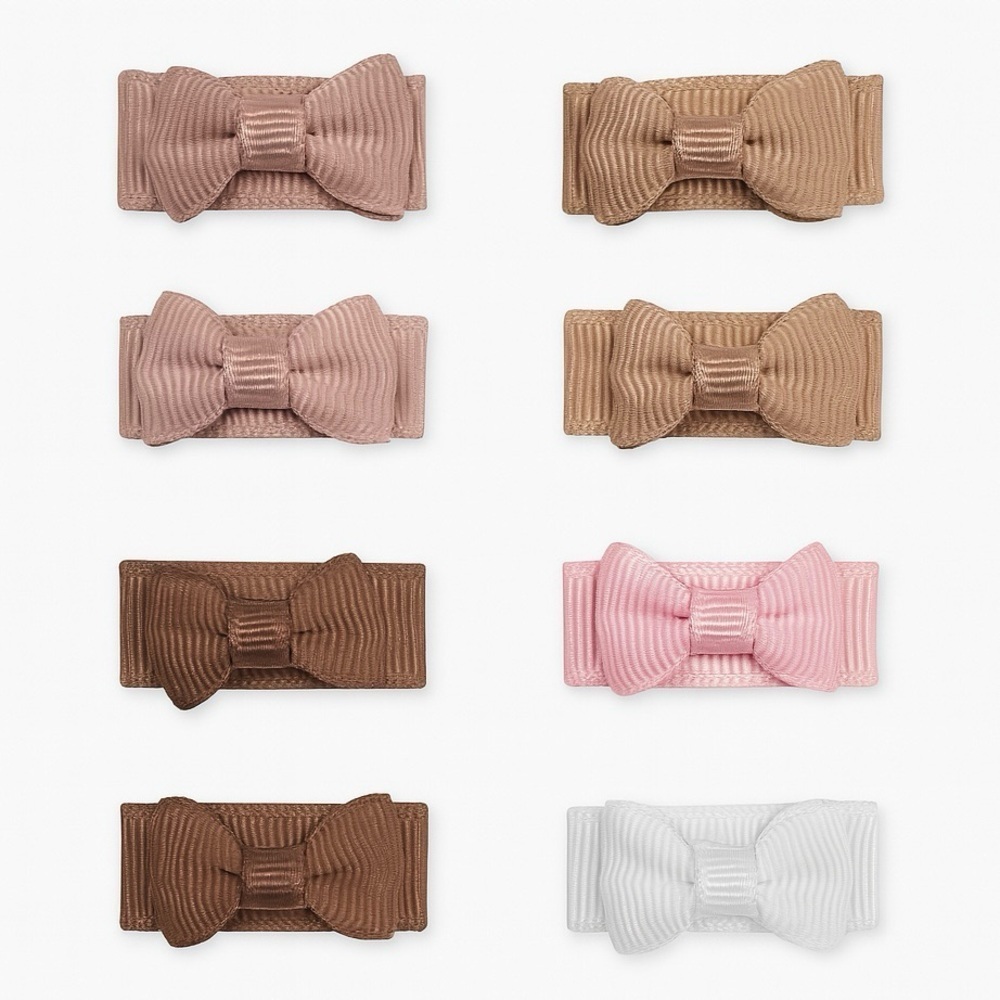 8ct Grosgrain Baby Bow Hair Clips
